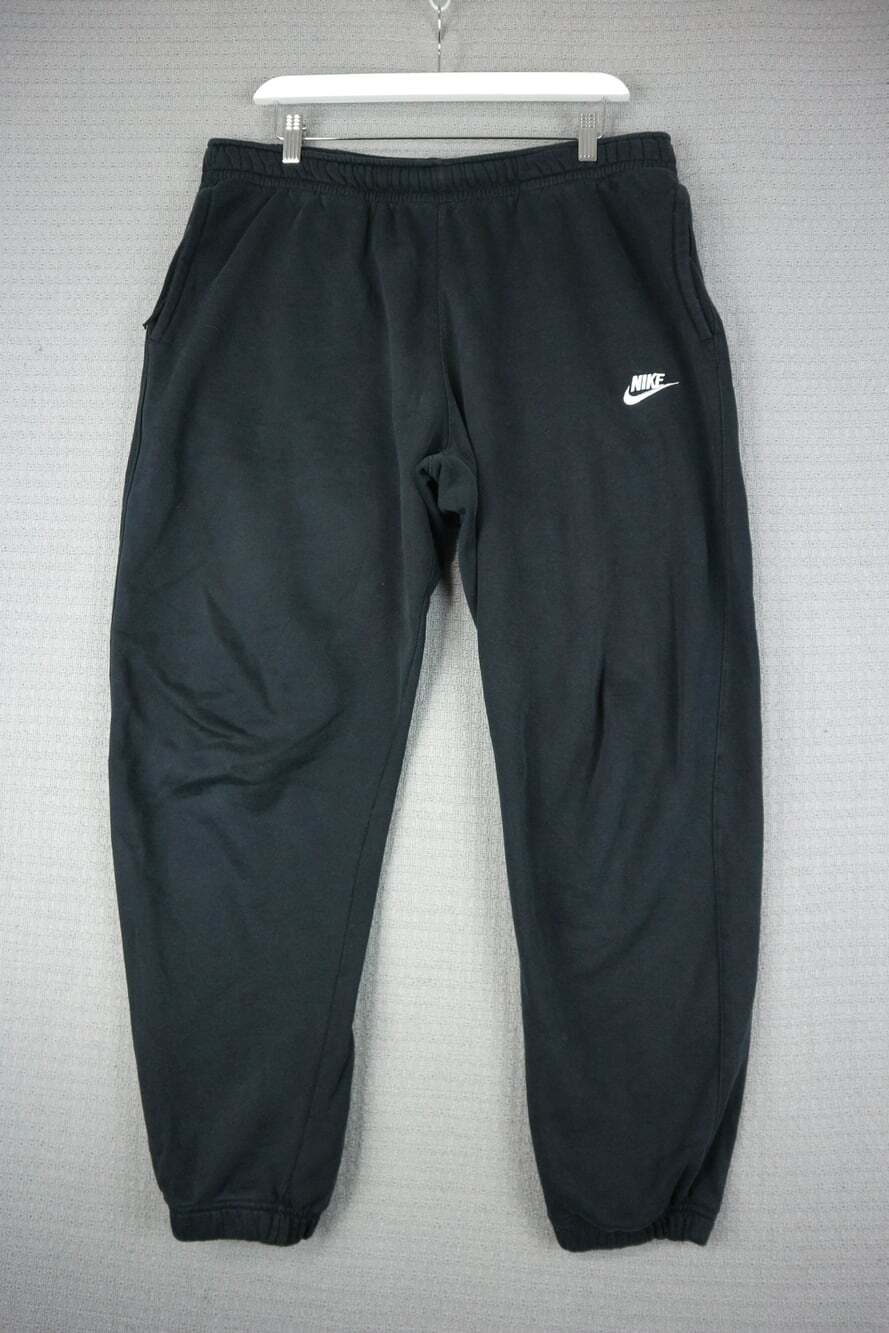 Nike Mens Sportswear Club Fleece Cuffed Sweatpants Black Large